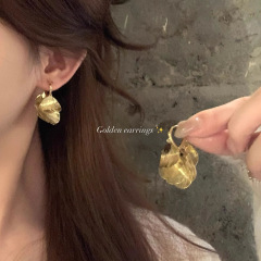 港风蝉翼耳环女款轻奢小众设计气质耳钉百搭灵动高级感洋气耳饰品