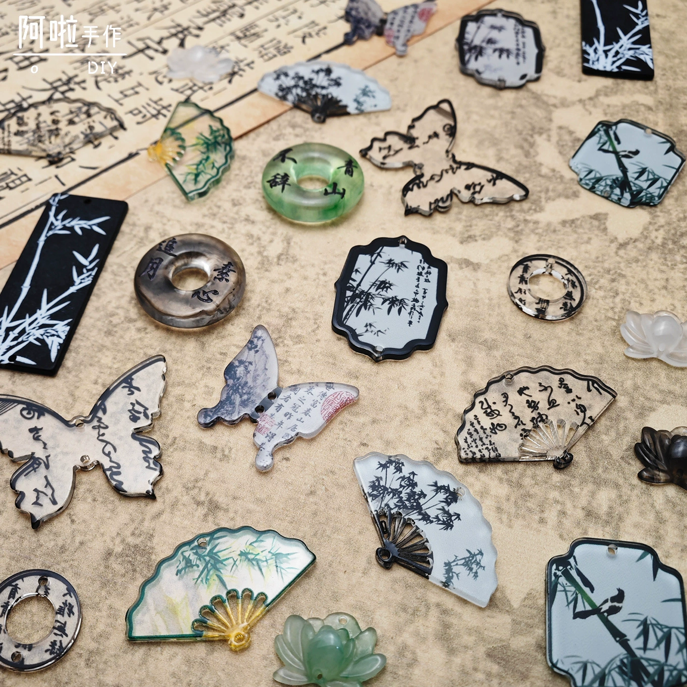 Смешанный национальный ветер бабочка веерообразный экран diy древний стиль ушных украшений