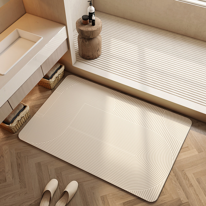 Cream style bathroom diatom mud floor mat household absorbent quick-drying floor mat bathroom wear-resistant non-slip floor mat can be used for hair generation