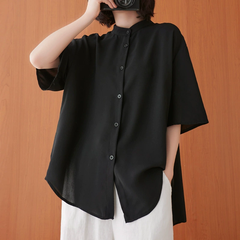 Настоящая женская одежда больших размеров, льняная рубашка из ледяного шелка, освежающая рубашка с круглым вырезом, футболка, топ, ограниченная цена от 43