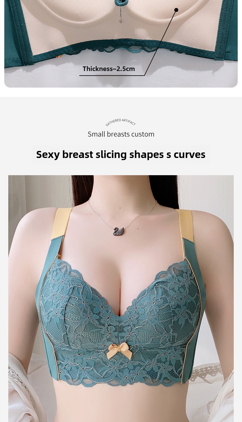 Große Größen Unterwäsche Damen Dünner Push-Up Verstellbarer Brustverschluss für dicke Mädchen Kleine Größe Mädchen Latex Spitzen-BH_voghion.com