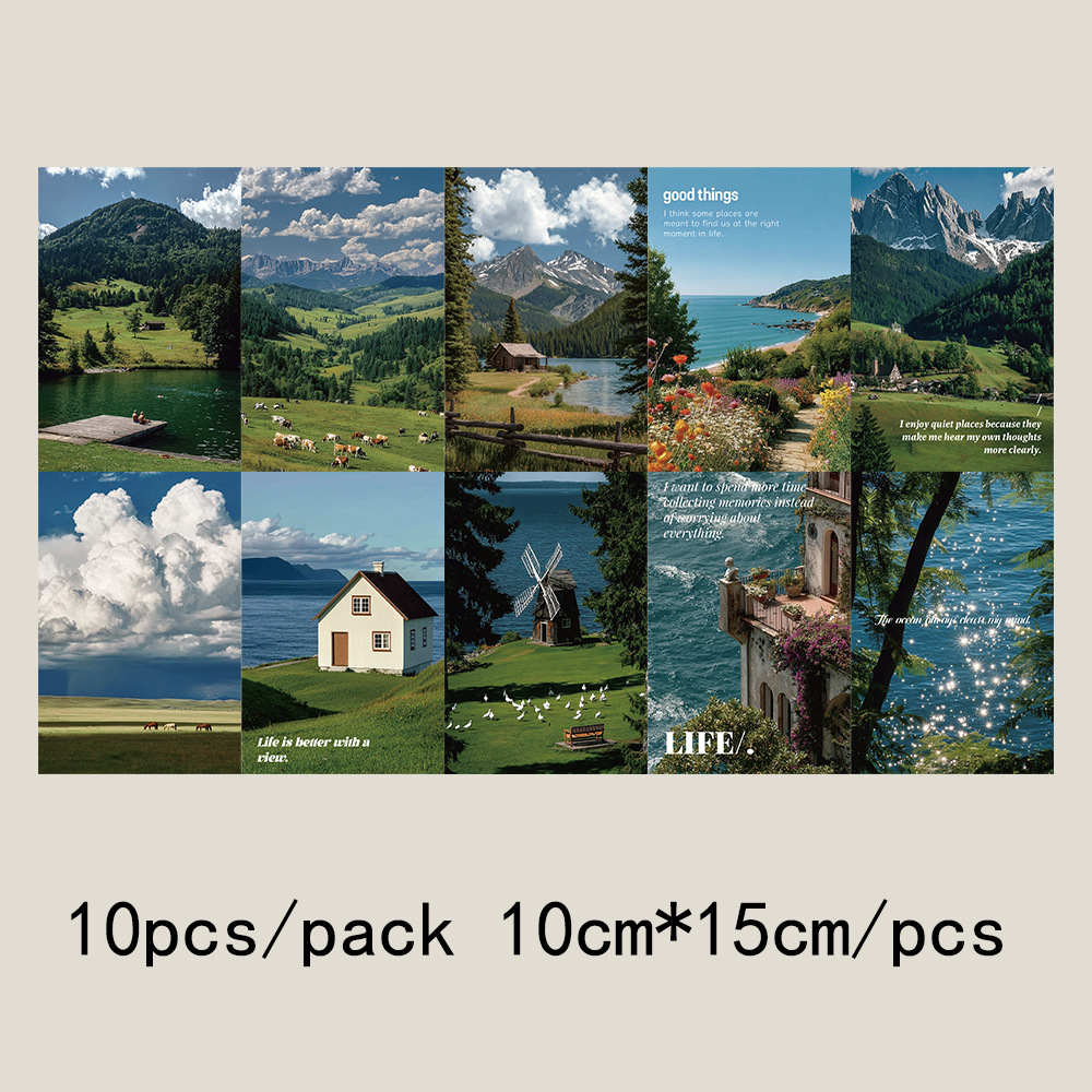 10 tarjetas de tinta micro tarjetas postales de dibujos animados de alto nivel dormitorio posters de pared decoración de fondo pegatinas de pared