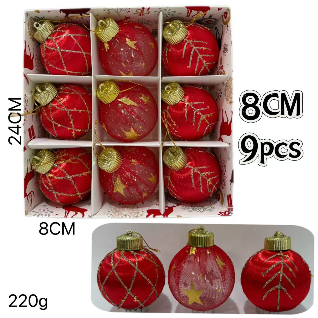 Nuevos bolas de Navidad transfronterizas 8cm / 9pcs decoraciones de árbol de Navidad colgante decoración de Navidad diseño de escena image 15