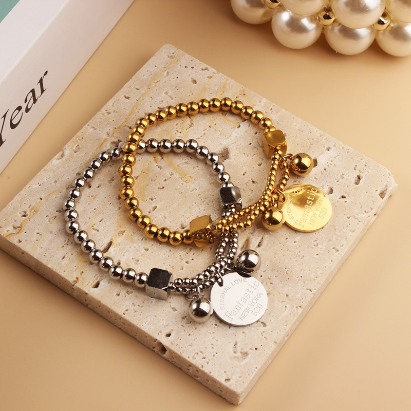 Titanium Steel Material Wholesale Simple Style Letter Titanium Steel Bracelets