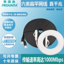 现货超六类网线成品千兆扁平线cat6类纯铜宽带跳线过测电脑网络线