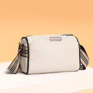 Capacious leather fashionable one-shoulder bag, shoulder bag, genuine leather, cowhide