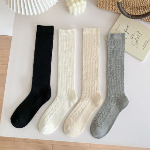White Calf Socks Women's Summer Thin Hollow Mesh Breathable JK Stockings Japanese Solid Color Simple All-match Stacks