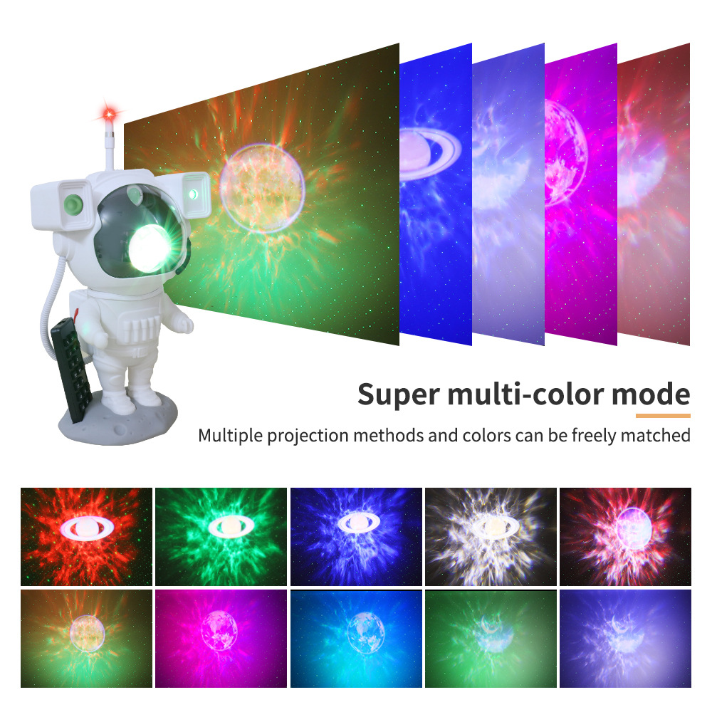 博浪太空人星空投影 激光氛围夜灯满天星宇航员星空usb台灯投影灯