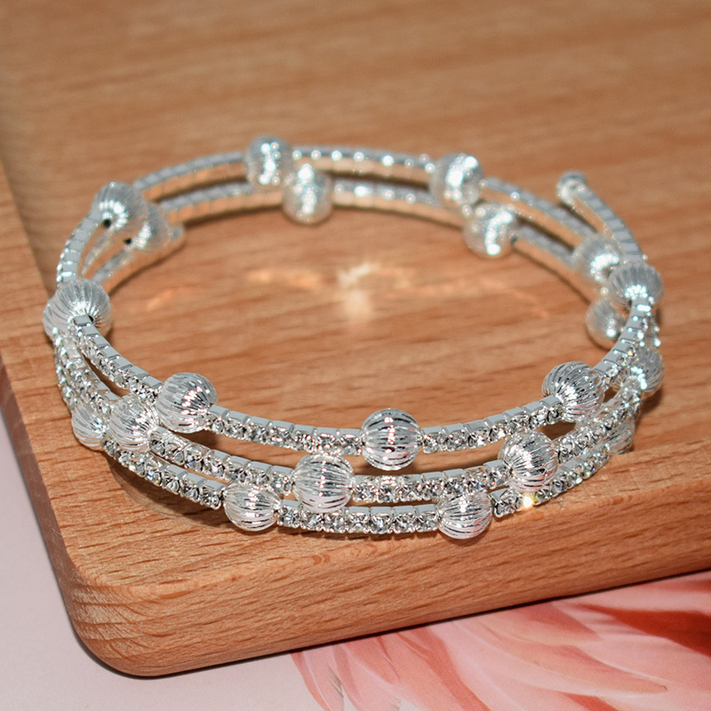 Bangle Classification Elegant Basic Geometric Ferroalloy Plating Inlay Rhinestones Women's Bangle