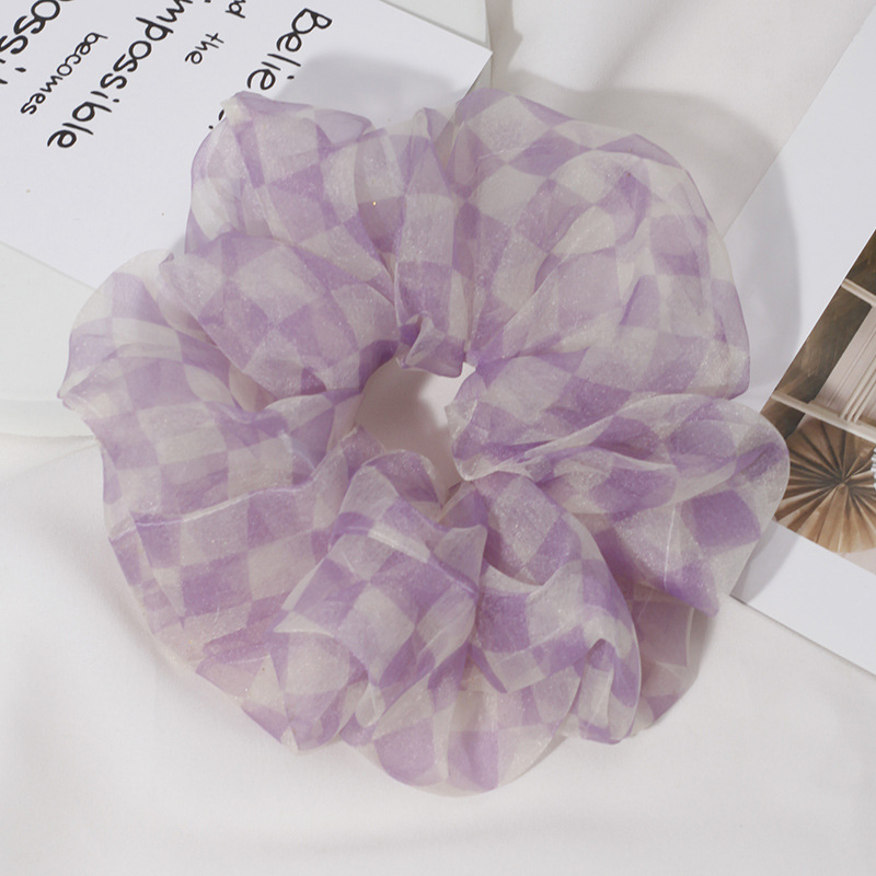 Color Block Pattern Summer, Spring, Spring&Summer Season Women'S Gender Pleated Design Simple Style, Korean Style Style Simple Style Korean Style Women'S Color Block Lace Pleated Hair Tie
