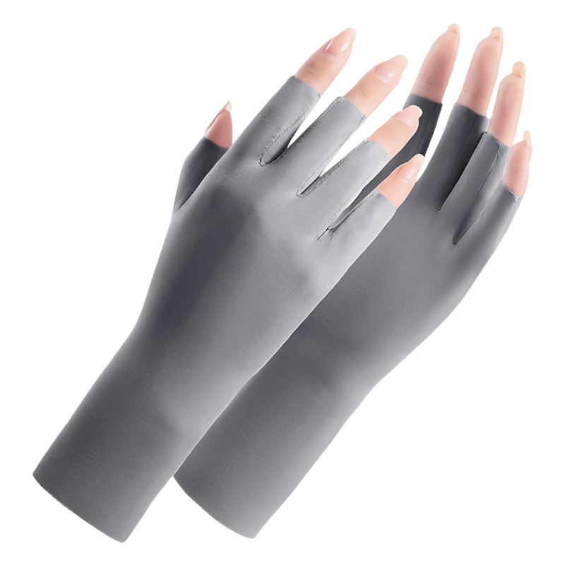 Half-Finger Summer Sun Protection Gloves for Women, Anti-Uv, Thin, Breathable, Ice Silk Sun Protection Gloves for Outdoor Cycling F149