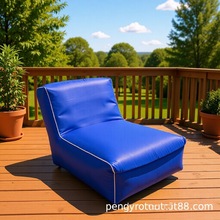 户外蓝色充气休闲椅便携单人充气沙发定制充气户外家具布套可拆洗