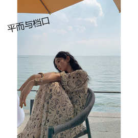 【94%好评率】胖法式长款碎花裙2024夏季新款收韩版宽松显瘦领