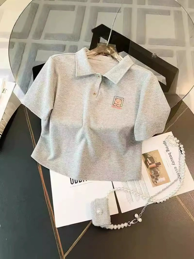 Комплект, Cartoon sports polo, для тинейджеров, с коротким рукавом, западный стиль