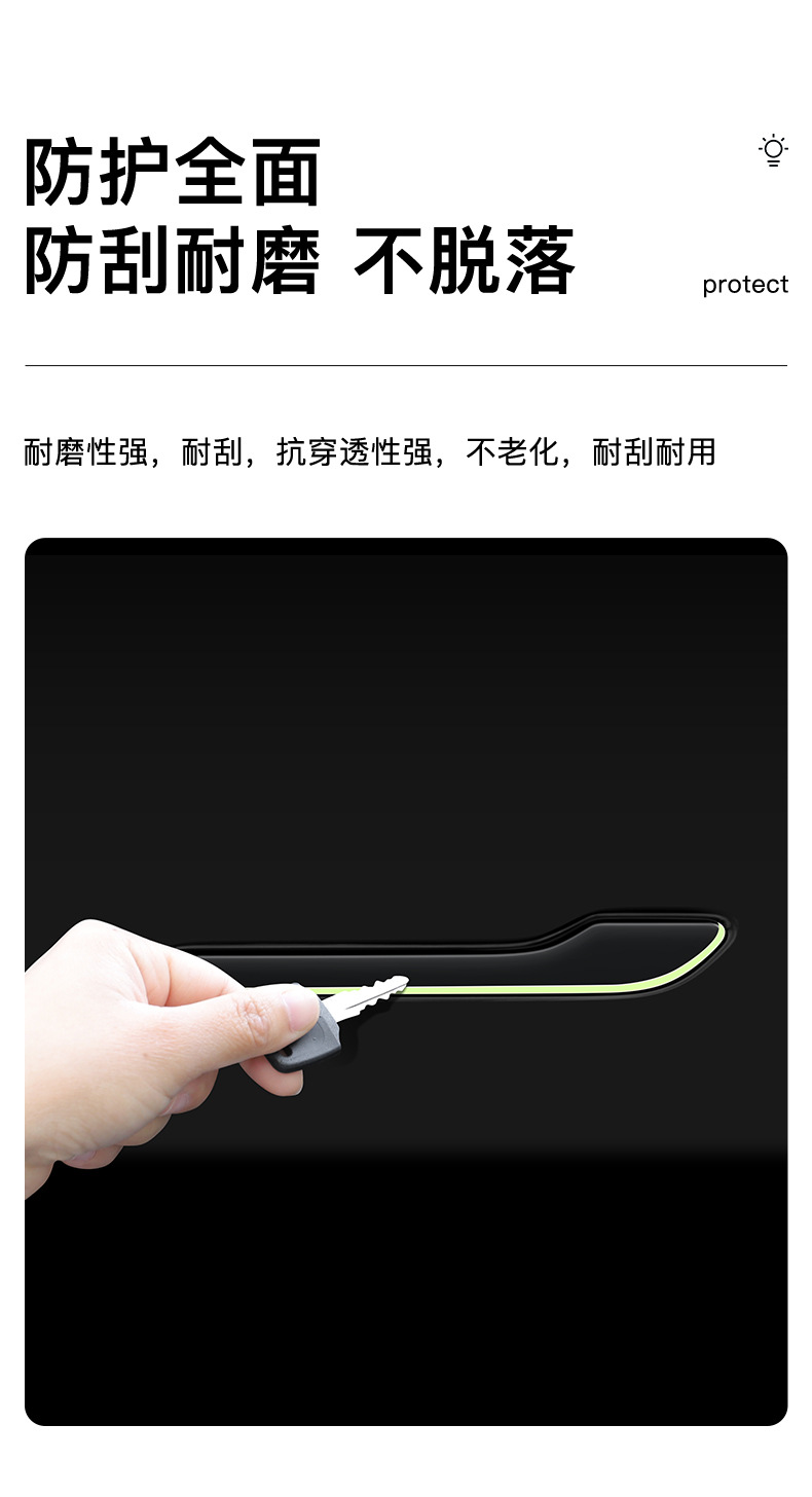 Suitable for Tesla Model Y/3 New Version Door Handle Sticker Night Luminous Decorative Accessories Artifact