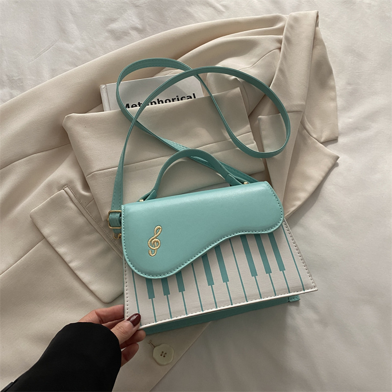 Bolsos de mujer Bolsos cuadrados pequeños de moda Bolsos de mujer Nuevas notas de piano Bolsos de hombro PU Bolsos de mensajero Bolsos de invierno dulce 2024
