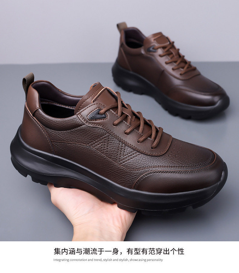 Giày thể thao nam tăng chiều cao, da phong cách casual, đế bằng gót thấp — H5539 màu nâu, H5539 đen, H5539-G tăng chiều cao màu nâu, H5539-G tăng chiều cao màu đen chi tiết 18