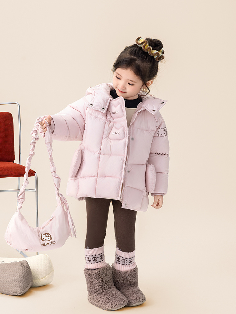 Bolsos para niñas nubes de vello de mano chaqueta de algodón ligera caliente no corra ropa de algodón infantil 2025 nuevo invierno engrosado