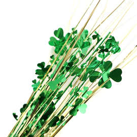 圣帕特里克节三叶草花束家居装饰用品洋葱草仿真花束节日装饰道具