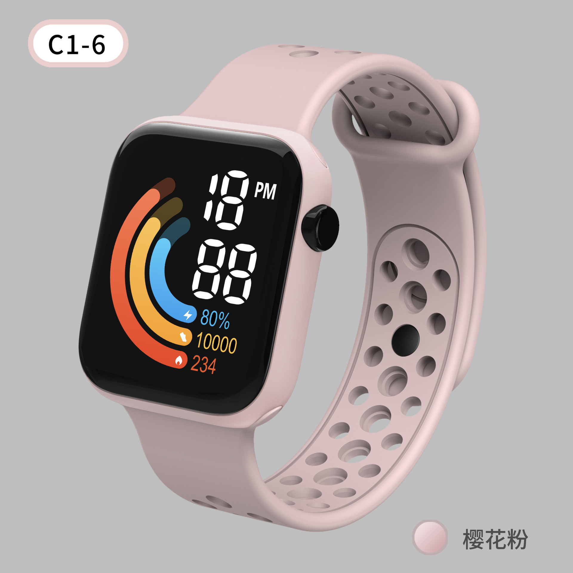 Reloj electrónico de C1-6LED caliente transfronterizo directo de fábrica reloj impermeable pulsera reloj deportivo de los niños en stock