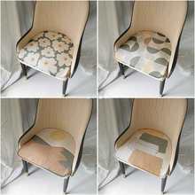 批发简约夏天凉爽马蹄形皮餐椅垫冰丝 原木风绿色半圆u型沙发椅薄