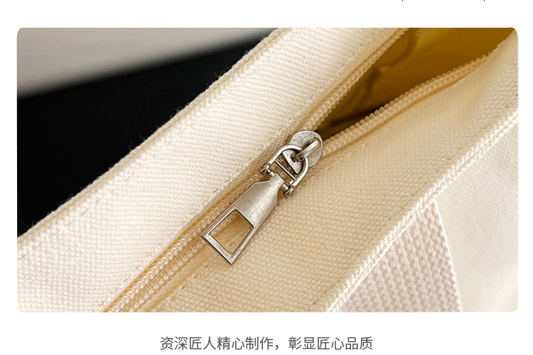 Wholesale of new women's single-shoulder bags, cross-border simple and casual canvas bags, Korean version LOGO printed commuter tote bags undefined