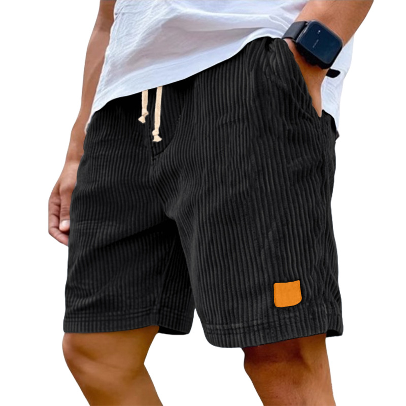 Europa y los Estados Unidos transfronterizos Amazon nuevo hombre retro bordado lámpara de cuero velcro cordón de moda pantalones cortos casuales estadounidenses