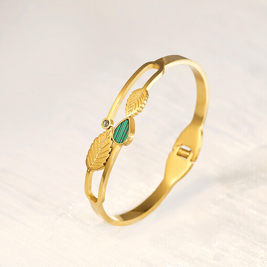 18K Gold High-grade Diamond-embedded Titanium Steel No Fading Ornament Bracelet