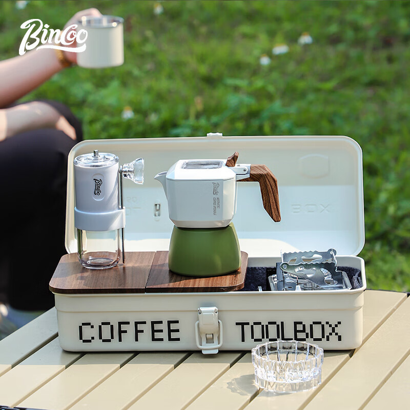 Bincoo Outdoor Camping Equipment Dual Valve Moka Pot Set Portable Household Espresso Small Italian Coffee Maker Bincoo Outdoor Camping Equipment Dual Valve Moka Pot Set Portable Household Espresso Small Italian Coffee Maker