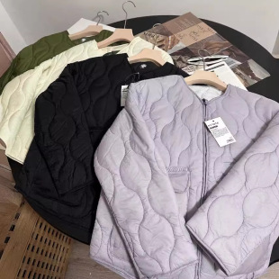 Self-retention! Banana home 299 +! Lightweight warm velvet jacket waterproof vintage Quilted round neck short cotton-padded jacket