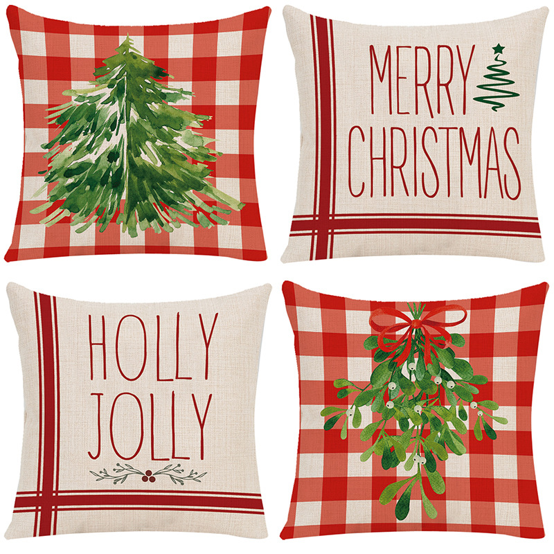 Fashion Style Fashion Christmas Tree Letter Elk Polyester Pillow Cases