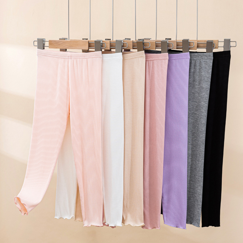 Children's Modal Leggings, Summer Thin Style, Girls' Ice Silk Pants, Baby White Nine-Point Seven-Point Summer Wear, Suitable for Outerwear Children's Modal Leggings, Summer Thin Style, Girls' Ice Silk Pants, Baby White Nine-Point Seven-Point Summer Wear, Suitable for Outerwear
