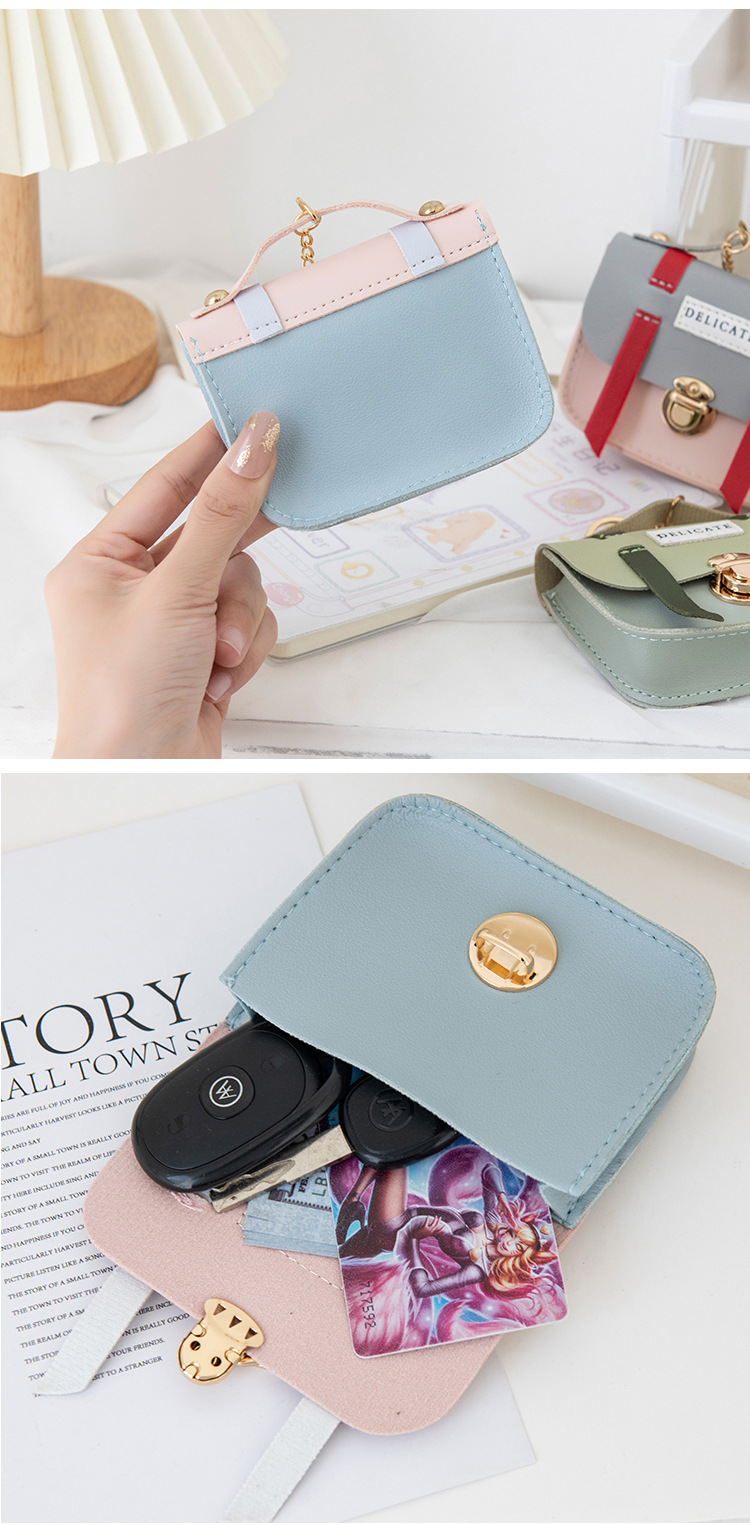 Women's Solid Color Pu Leather Lock Clasp Coin Purses