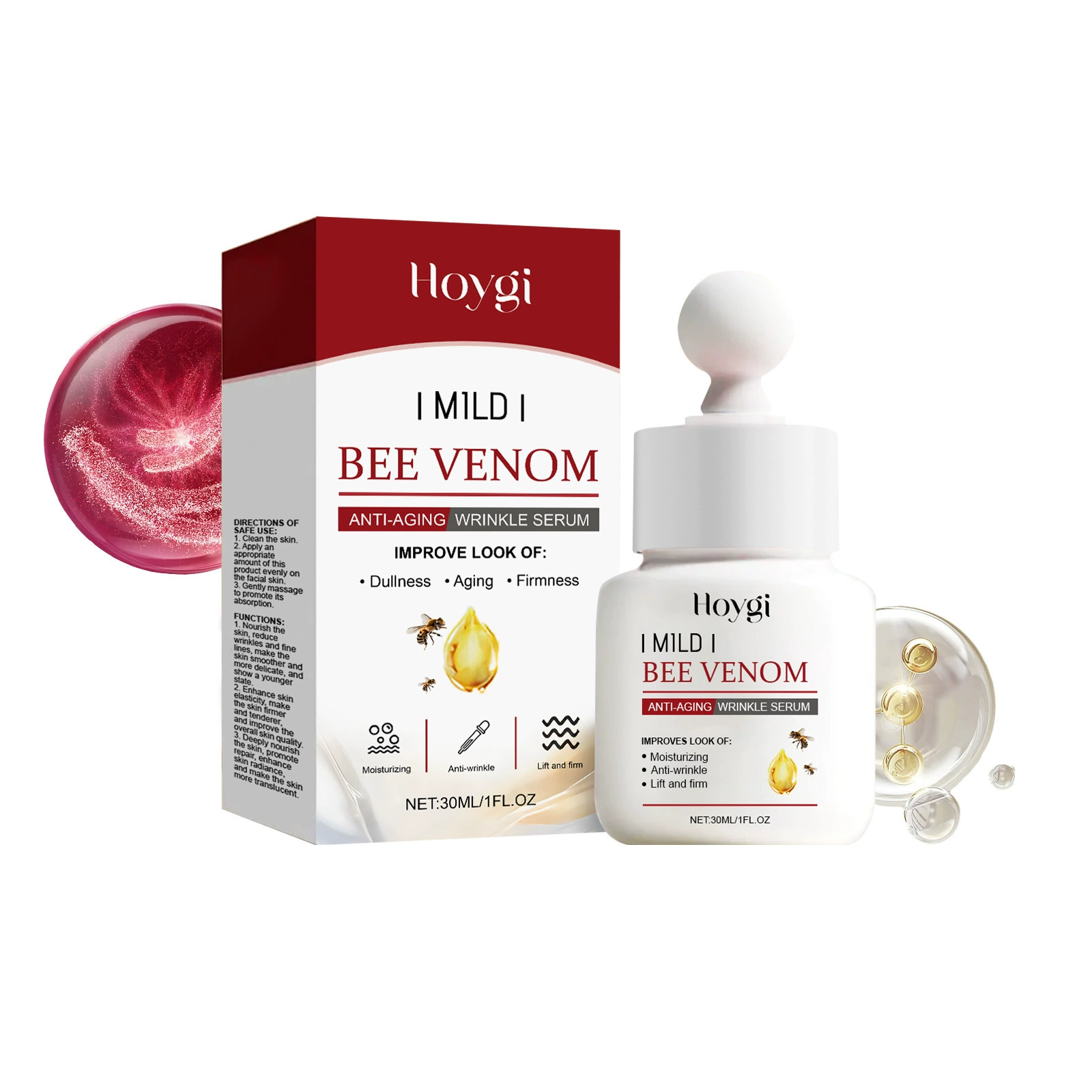 Hoygi Essence for face, moisturizing smoothing serum, for every day