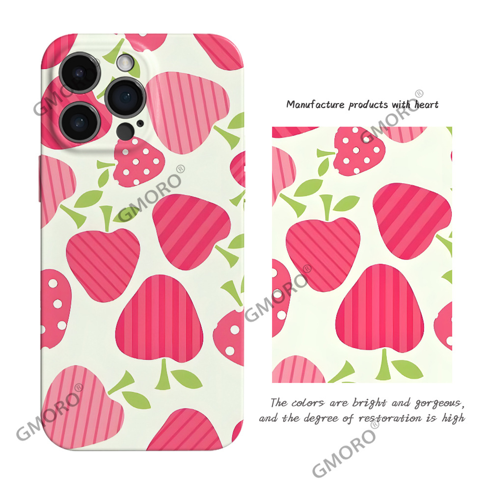 爆款草莓菲林手机壳苹果17promax保护套可爱少女心IP16精孔防摔壳