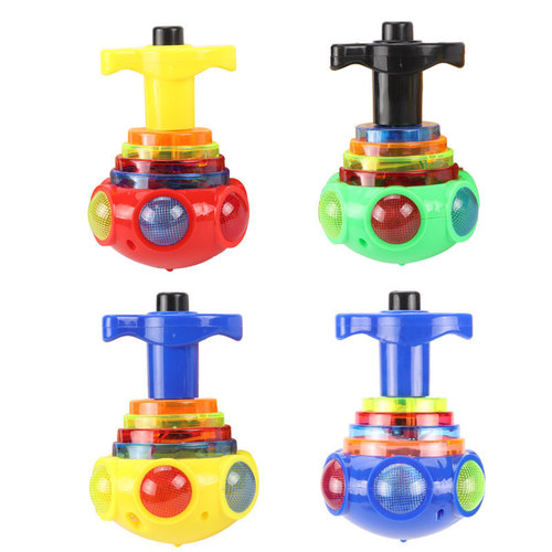Colorful UFO music top sound and light sparkling outdoor rotating transmitter children's gift gift night market supply