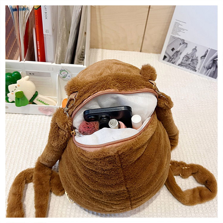 756g Weight Zipper Closure Type Single Shoulder Strap, Double Shoulder Straps Strap Type Shoulder Bag, Functional Backpack Bags Type Party, Street, Shopping Occasion Plush Material Women's Backpack Backpack Animal, Capybara Pattern All Seasons Season Unisex Gender Elegant, Streetwear Style Square Shape Animal Capybara Party Street Shopping Women's Backpack 29
