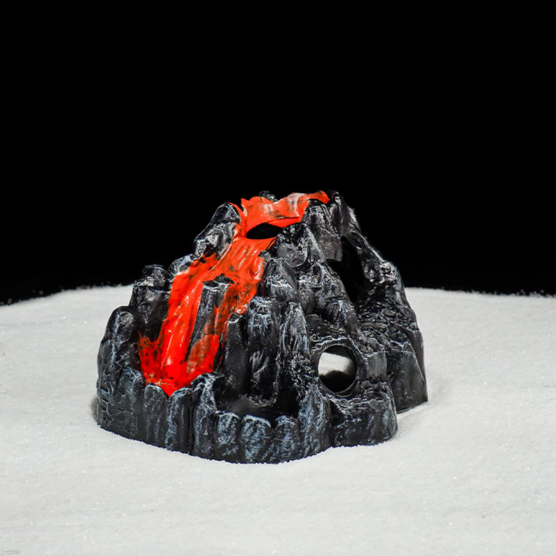 La pecera volcánica de simulación, la decoración del acuario de rocalla de resina, el paisajismo se puede equipar con bombas de oxígeno, decoraciones de artesanías para el hogar