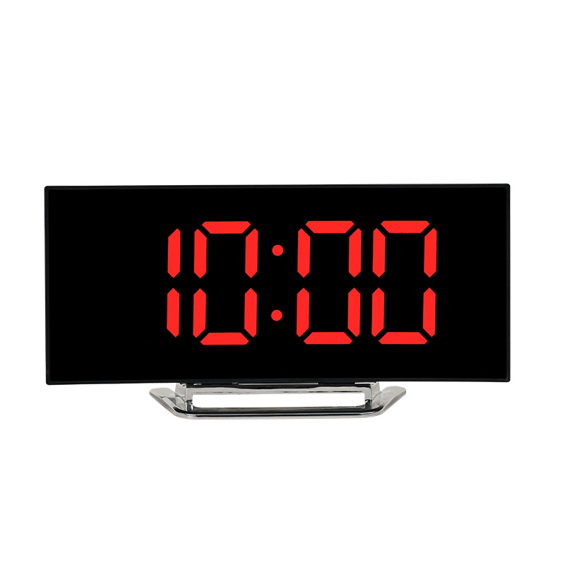 Superficie curva creativa reloj LED gran pantalla reloj electrónico dormitorio sala de estar luz nocturna calendario perpetuo reloj digital