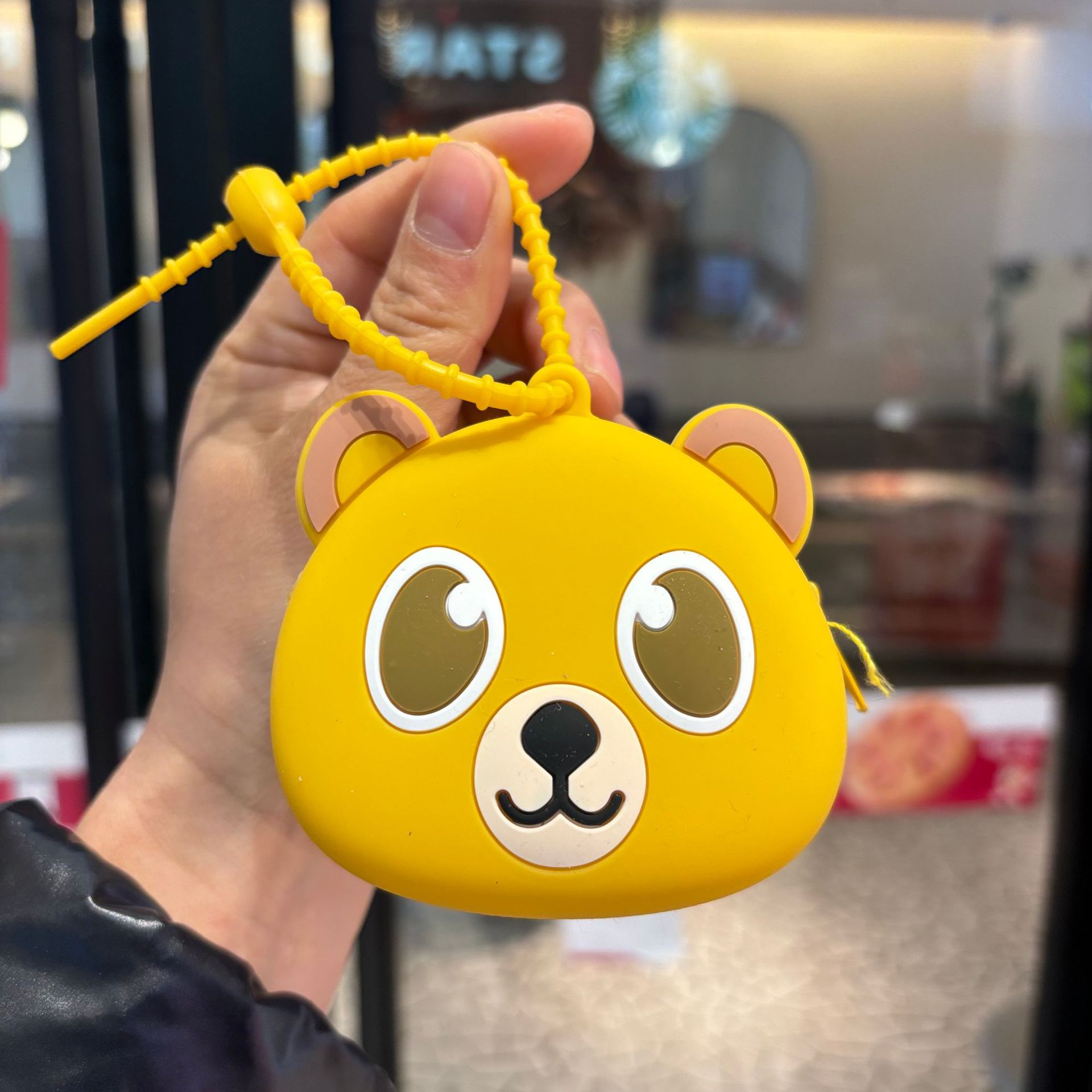 Bolsas de silicona de Año Nuevo lindas bolsas de cambio llaveros colgantes osos pareja llaveros agarrar la máquina de regalo pequeño