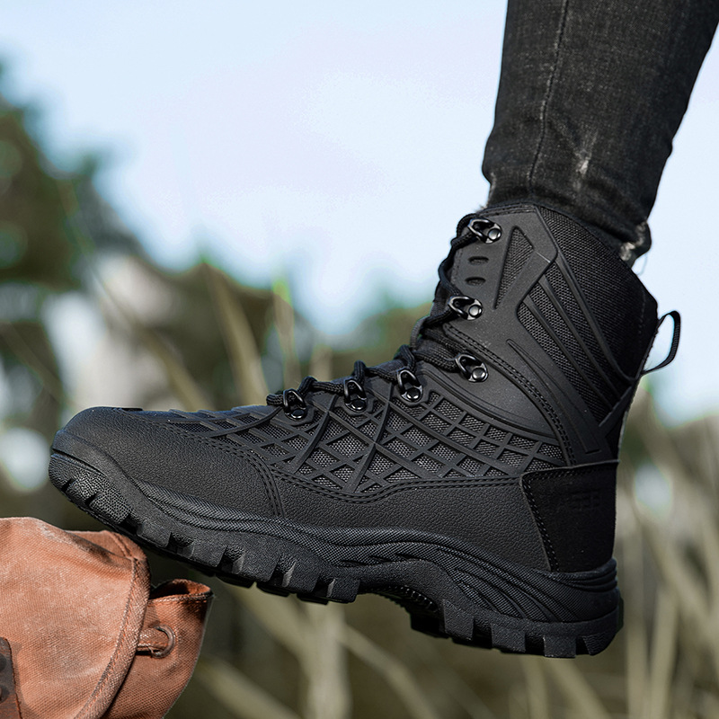 Botas de montaña al aire libre de hombres Aliexpress comercio exterior transfronterizo gran tamaño especial de botas de entrenamiento de combate de desgaste fábrica directa