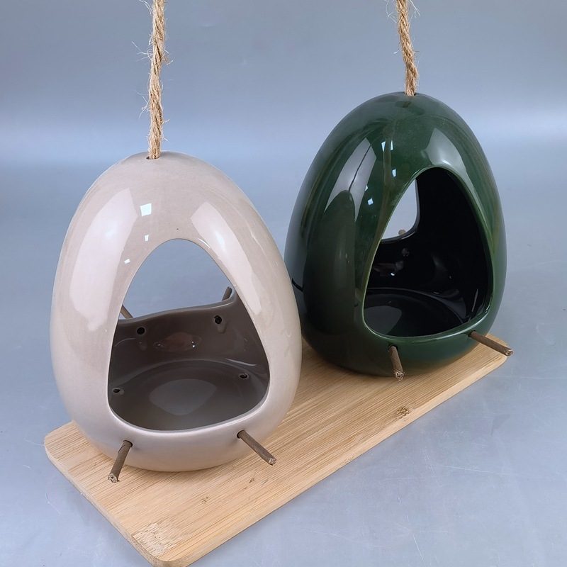 Selección estricta de gota de agua cerámica pájaros pájaros jardín pájaros alimentadores de pájaros salvajes colgantes creativos colgantes de pájaros