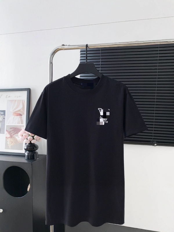 2025新款路易斯为家正确版高品质纯棉短袖t恤男夏潮牌休闲男生体|undefined