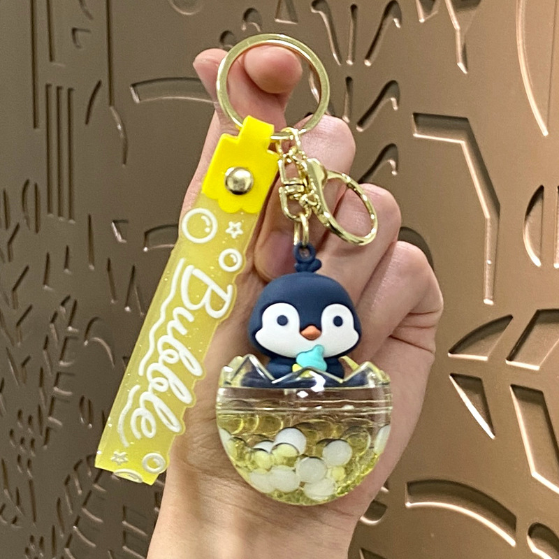 Acrílico en aceite, botella de arena, llavero de animales pequeños, accesorios de bolsa, llavero lindo, adornos colgantes, regalos pequeños al por mayor