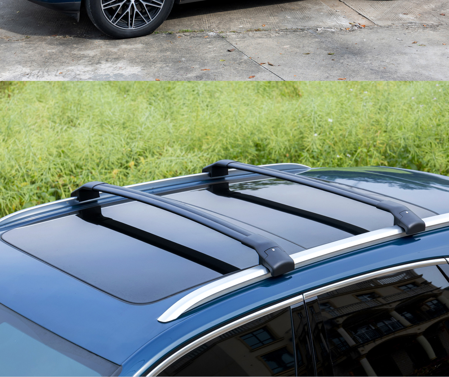 Low Wind Resistance Low-Profile All-Aluminum Alloy Thickened Roof Rack Crossbar Luggage Rack Roof Rack