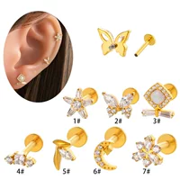 Титановый сплав Henson F136 с цирконом бабочка Xingue Hear Bone Strip Внутренний зубной винт Губная палка высокого ощущения хряща