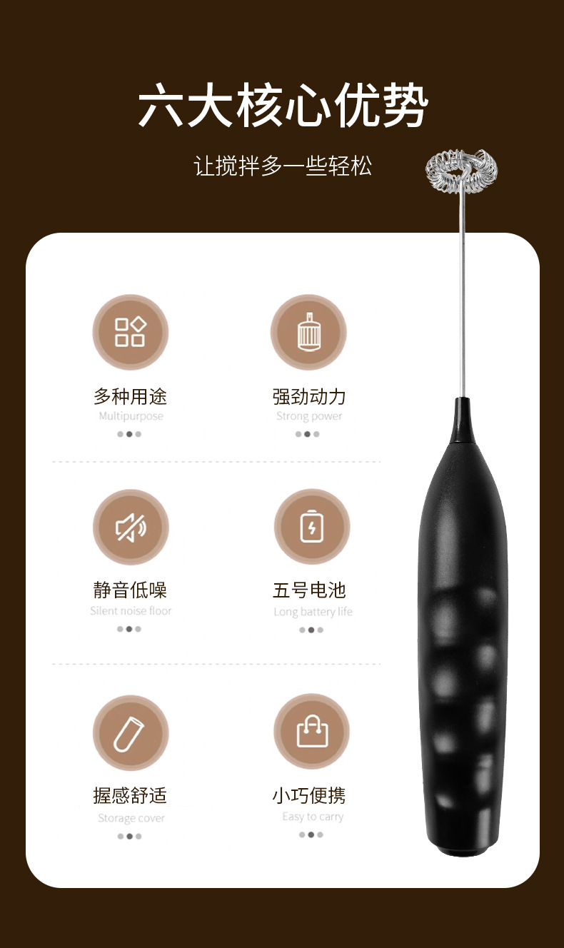 Cordless electric egg beater, automatic, mini handheld
