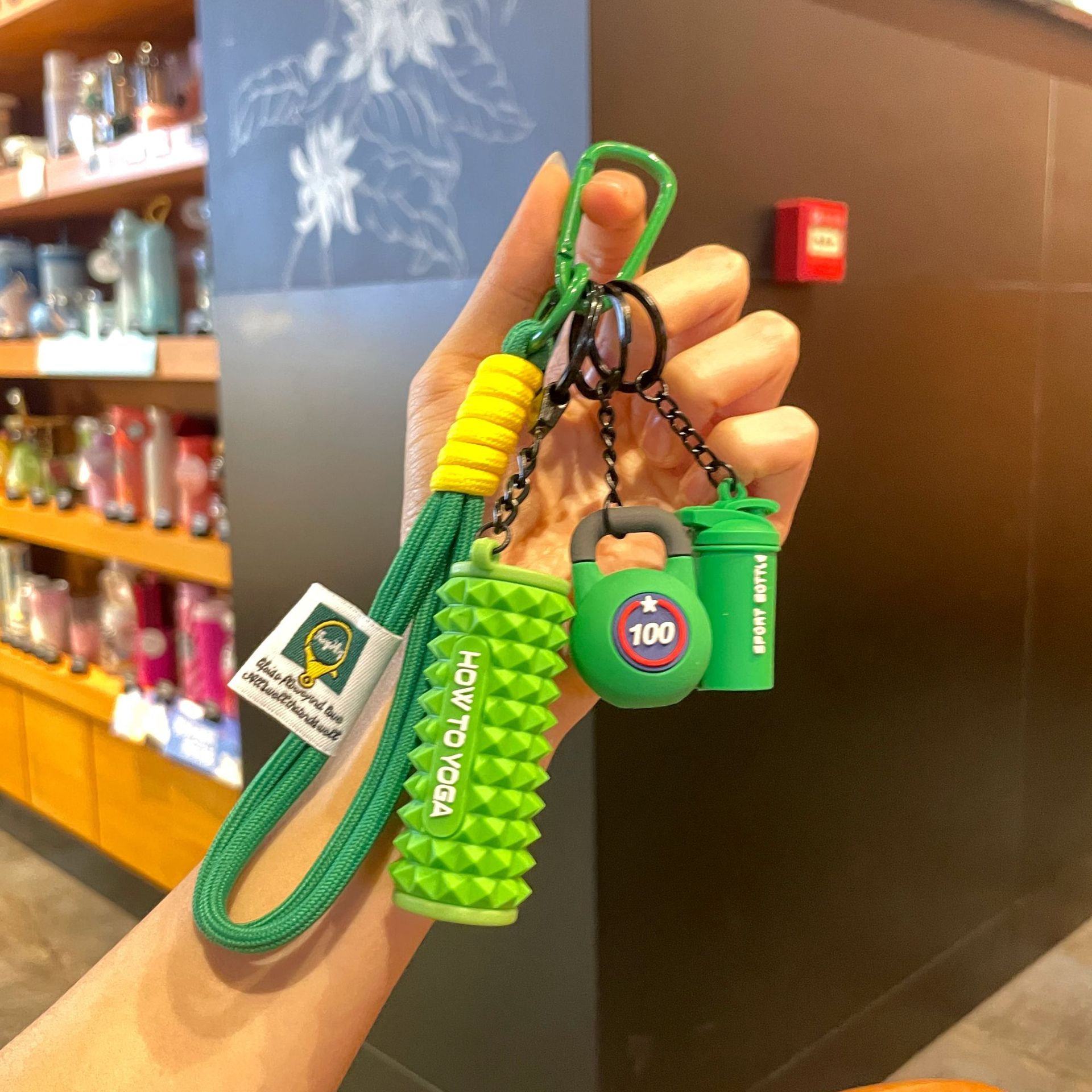Green set for yoga from foam