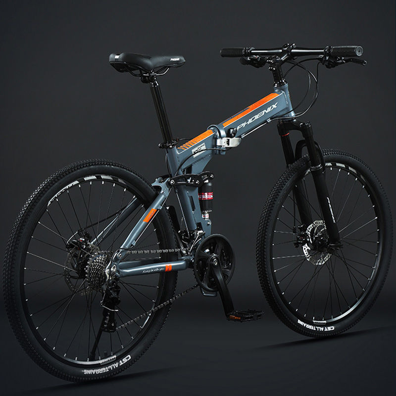Phoenix X7 Soft-Tail Mountain Folding Bicycle with Dual Shock Absorption, Aluminum Alloy, Variable Speed, Off-Road, Lockable, Suitable for Teenagers Phoenix X7 Soft-Tail Mountain Folding Bicycle with Dual Shock Absorption, Aluminum Alloy, Variable Speed, Off-Road, Lockable, Suitable for Teenagers