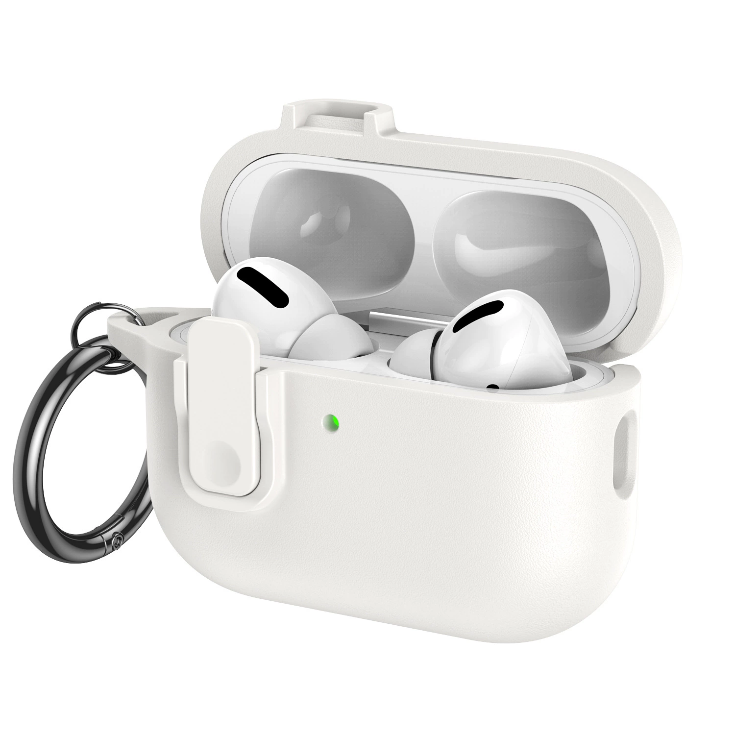适用Airpodspro3保护套二代皮纹按键锁扣Airpods4全包防摔保护壳